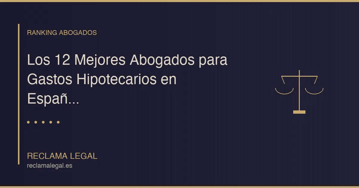 Los 12 Mejores Abogados para Gastos Hipotecarios en España (2026)