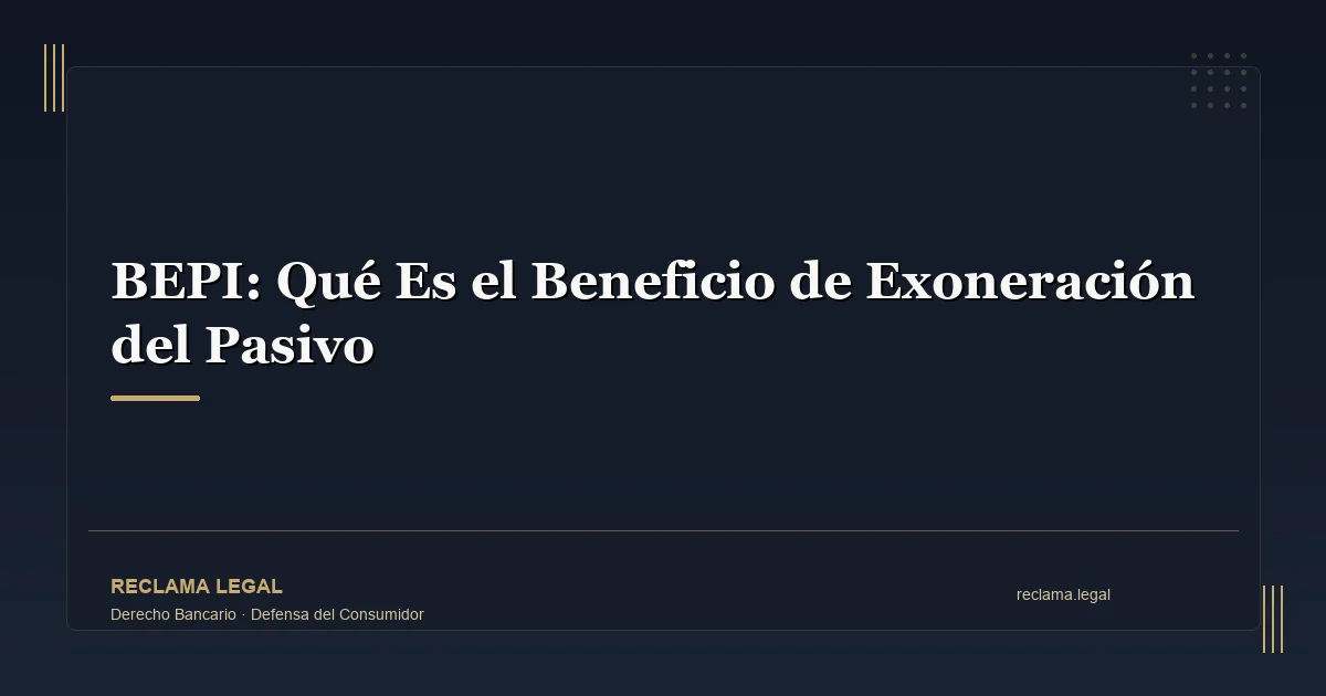 BEPI: Qué Es el Beneficio de Exoneración del Pasivo - Reclama Legal