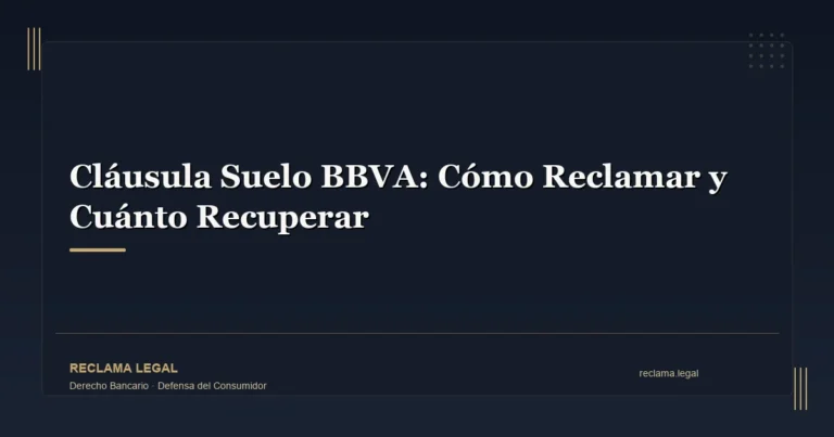 Cláusula Suelo BBVA: Cómo Reclamar y Cuánto Recuperar - Reclama Legal
