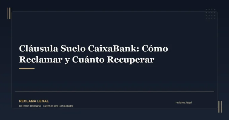 Cláusula Suelo CaixaBank: Cómo Reclamar y Cuánto Recuperar - Reclama Legal