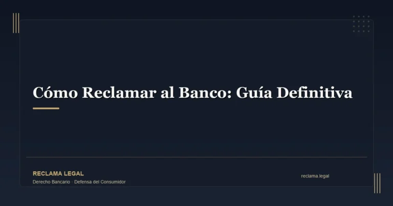 Guía paso a paso para reclamar al banco: desde la reclamación interna hasta la vía judicial