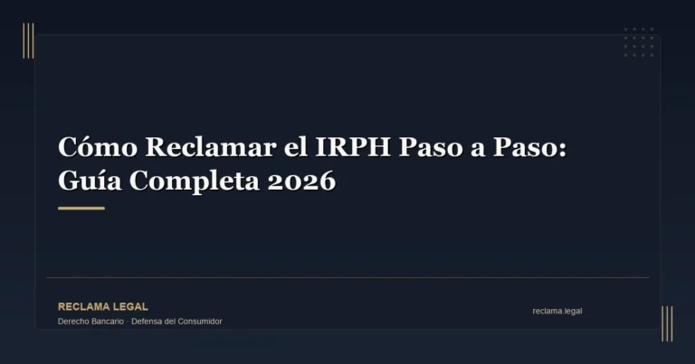Cómo Reclamar el IRPH Paso a Paso: Guía Completa 2026 - Reclama Legal