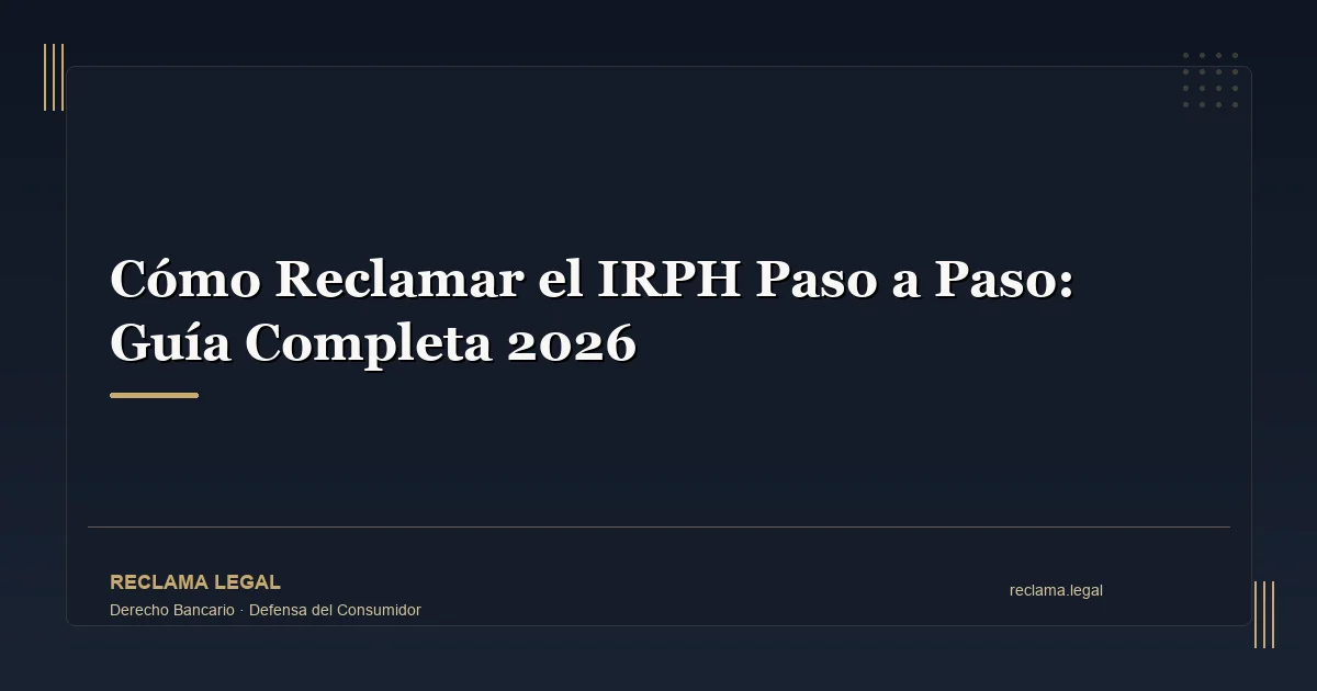Cómo Reclamar el IRPH Paso a Paso: Guía Completa 2026 - Reclama Legal