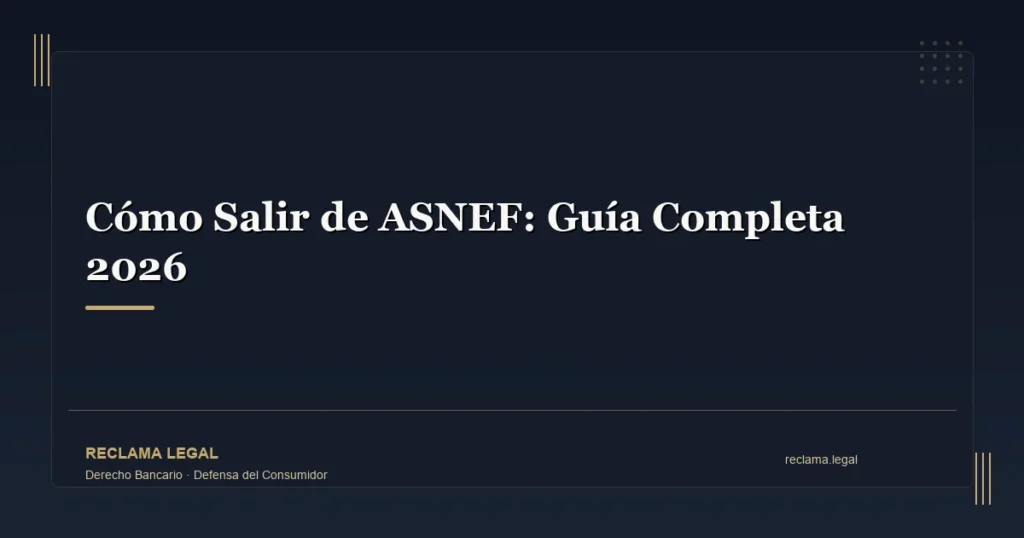 Cómo Salir de ASNEF: Guía Completa para Eliminar tus Datos en 2026