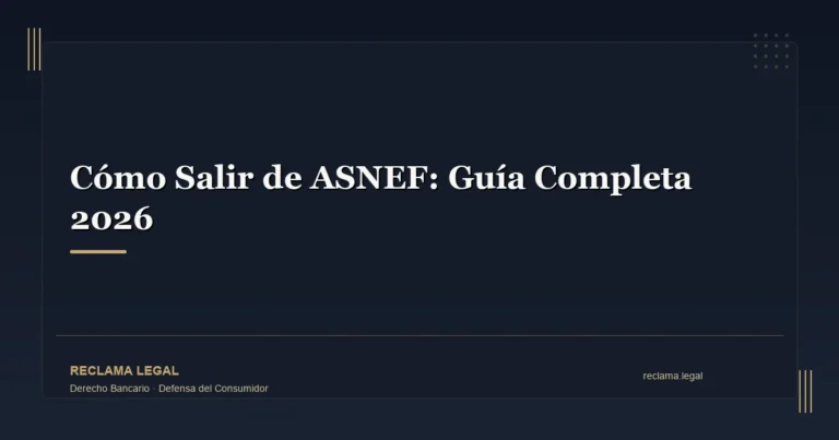 Cómo Salir de ASNEF: Guía Completa 2026 - Reclama Legal