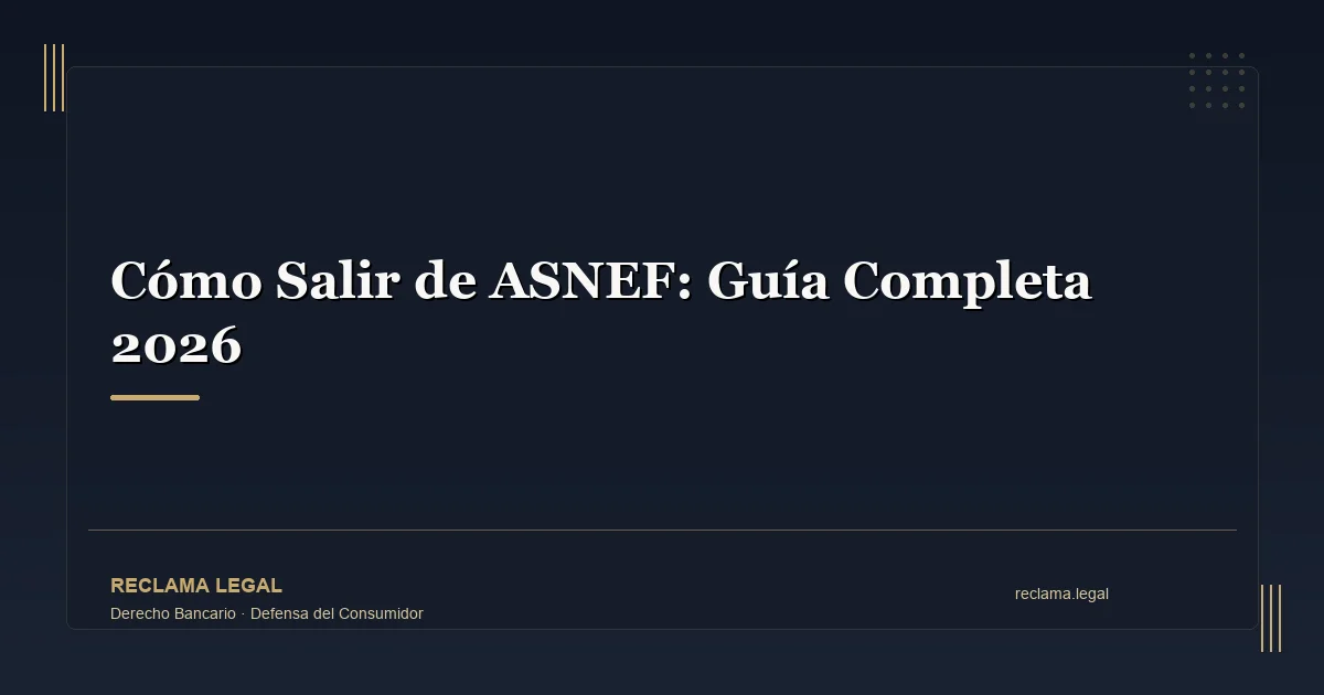 Cómo Salir de ASNEF: Guía Completa 2026 - Reclama Legal