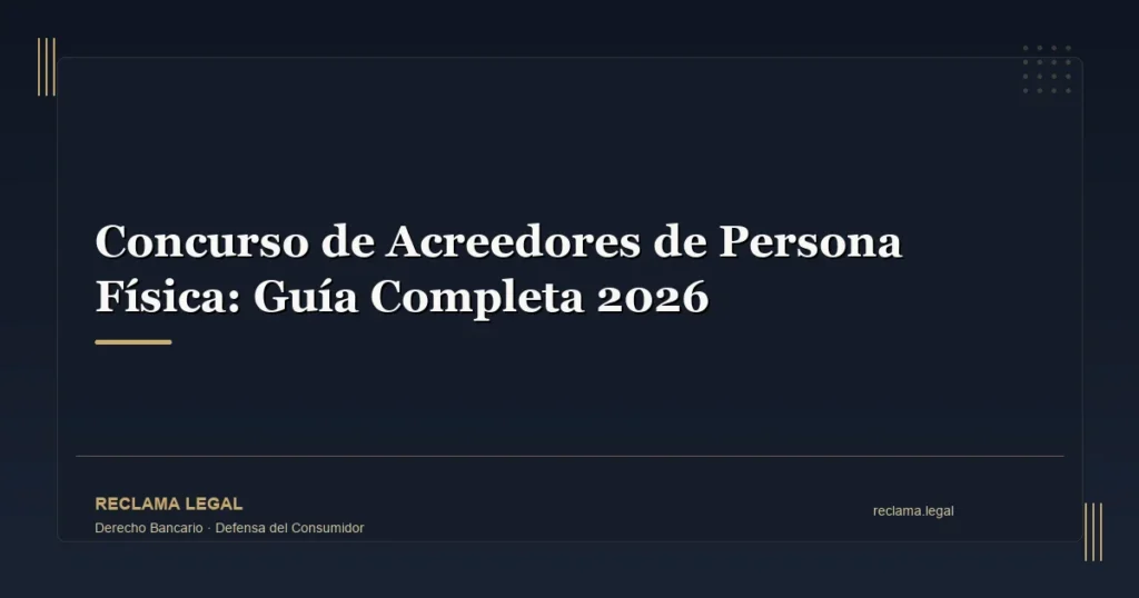 Concurso de Acreedores de Persona Física: Guía Completa 2026