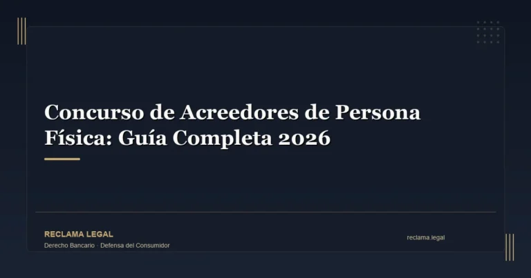 Concurso de Acreedores de Persona Física: Guía Completa 2026 - Reclama Legal