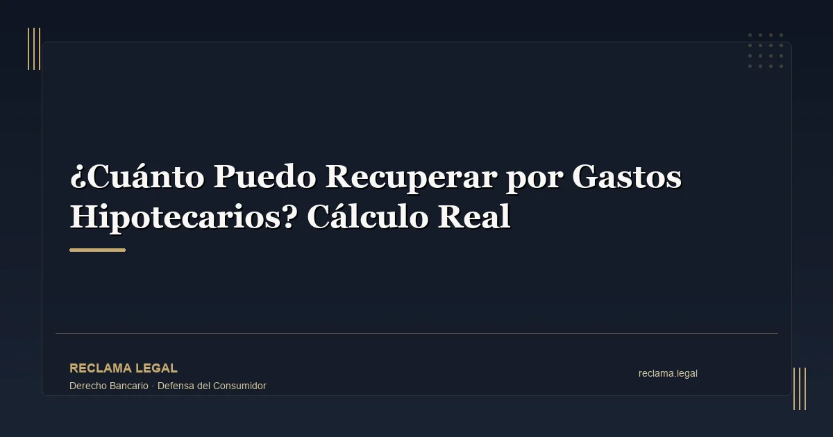 ¿Cuánto Puedo Recuperar por Gastos Hipotecarios? Cálculo Real - Reclama Legal