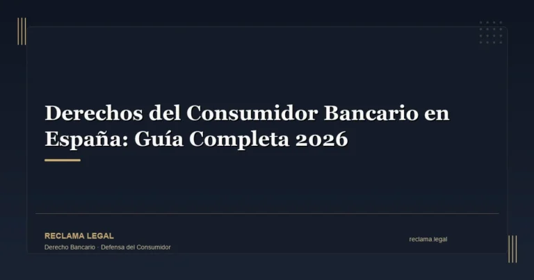Derechos del Consumidor Bancario en España: Guía Completa 2026 - Reclama Legal