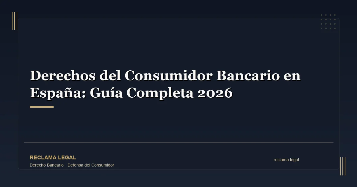 Derechos del Consumidor Bancario en España: Guía Completa 2026 - Reclama Legal