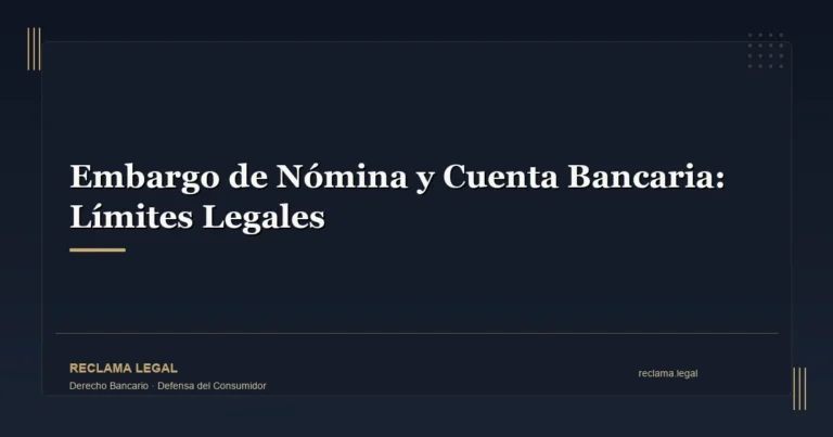 Embargo de Nómina y Cuenta Bancaria: Límites Legales - Reclama Legal
