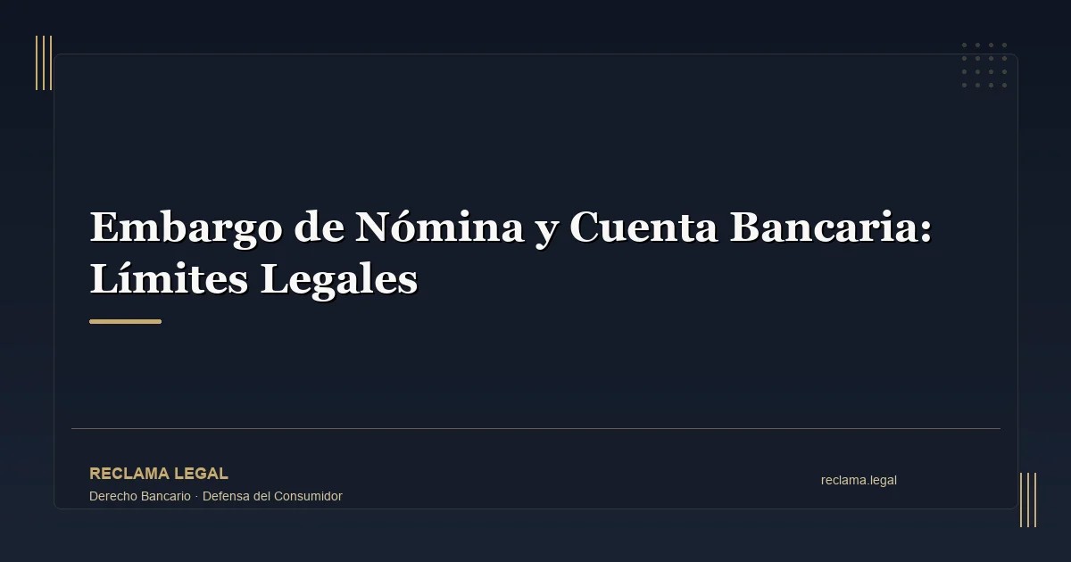 Embargo de Nómina y Cuenta Bancaria: Límites Legales - Reclama Legal