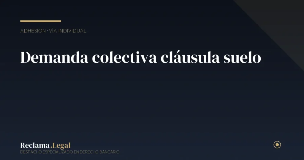 Demanda colectiva por cláusula suelo: ventajas, riesgos y alternativas