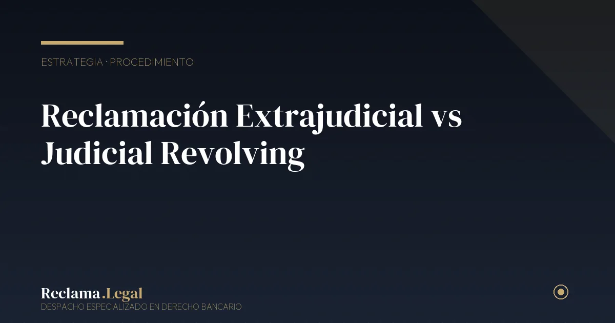 Reclamación extrajudicial vs judicial revolving — Reclama Legal