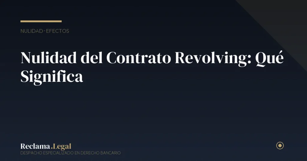 Nulidad del Contrato Revolving: Qué Significa y Efectos