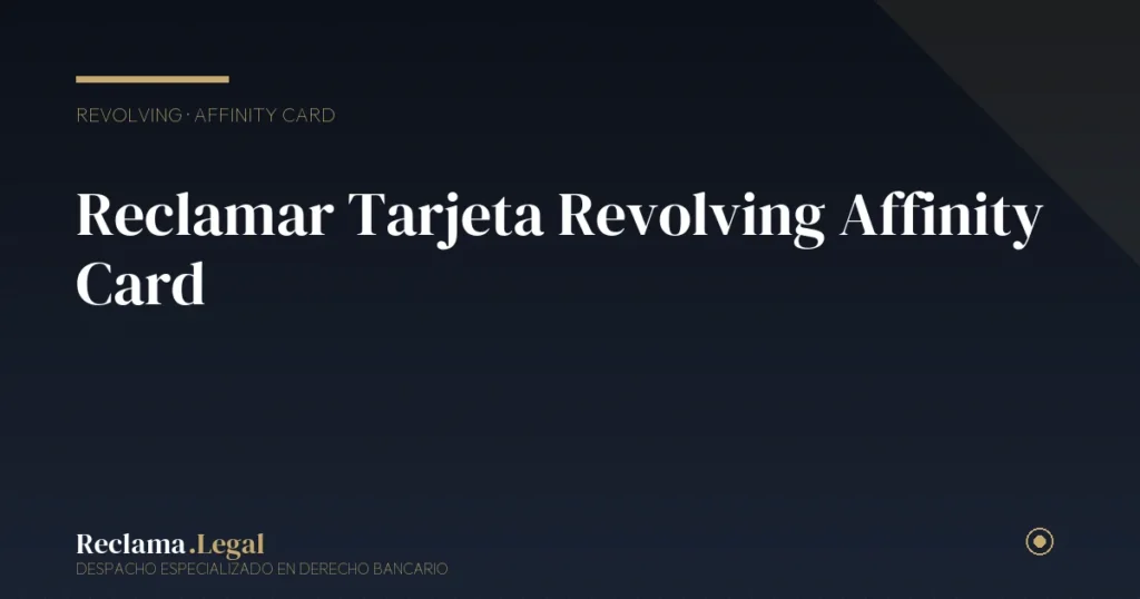 Reclamar Tarjeta Revolving Affinity Card: Guía 2026