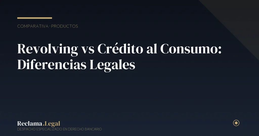 Revolving vs Crédito al Consumo: Diferencias Legales