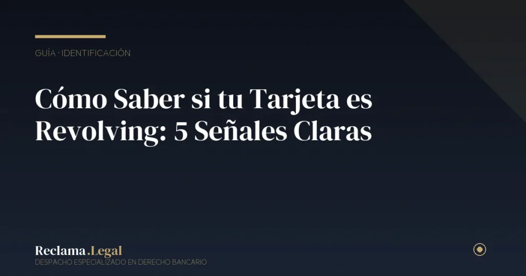 Cómo Saber si tu Tarjeta es Revolving: 5 Señales Claras