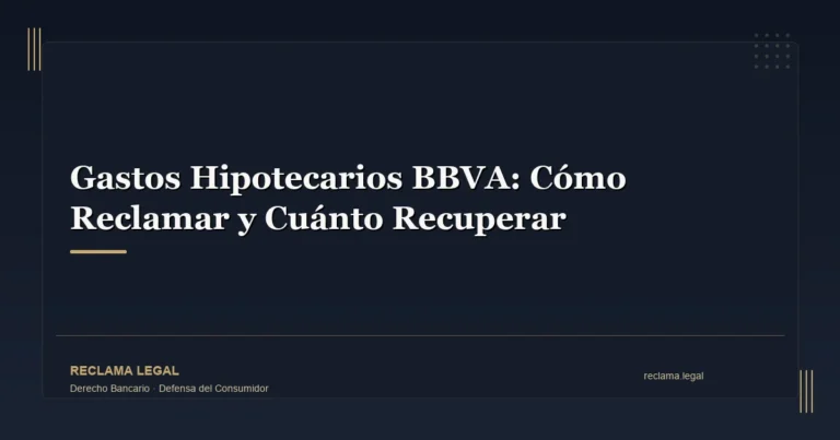 Gastos Hipotecarios BBVA: Cómo Reclamar y Cuánto Recuperar - Reclama Legal