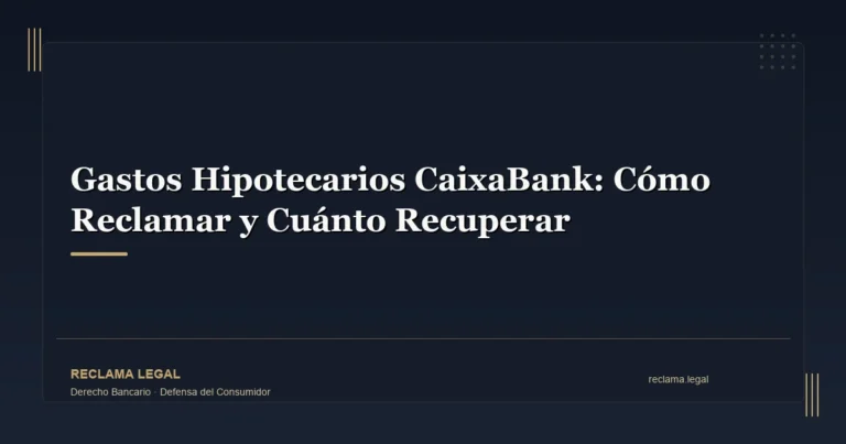 Gastos Hipotecarios CaixaBank: Cómo Reclamar y Cuánto Recuperar - Reclama Legal