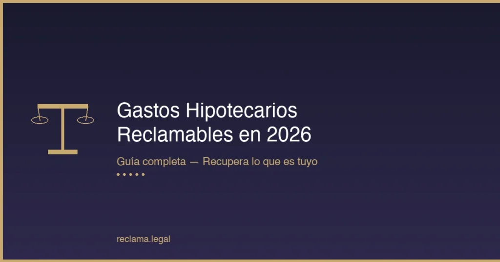 Gastos hipotecarios reclamables: cómo reclamar la devolución (guía 2026)