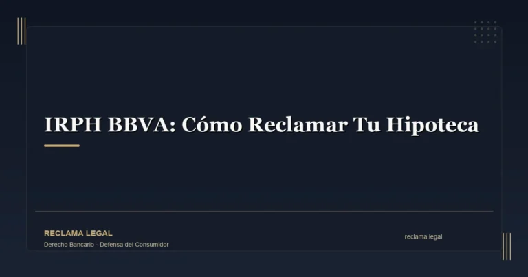 IRPH BBVA: Cómo Reclamar Tu Hipoteca - Reclama Legal
