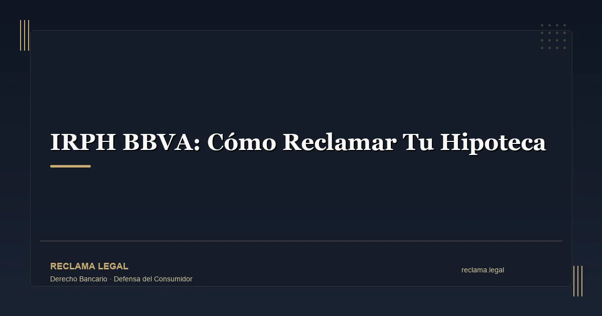 IRPH BBVA: Cómo Reclamar Tu Hipoteca - Reclama Legal