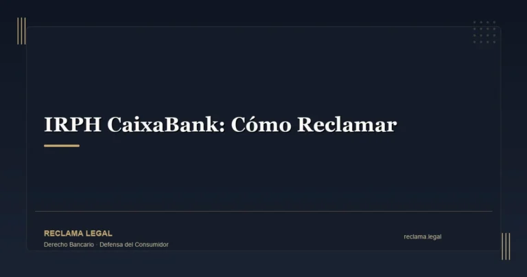 IRPH CaixaBank: Cómo Reclamar - Reclama Legal