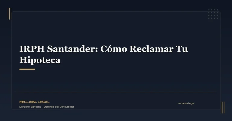 IRPH Santander: Cómo Reclamar Tu Hipoteca - Reclama Legal