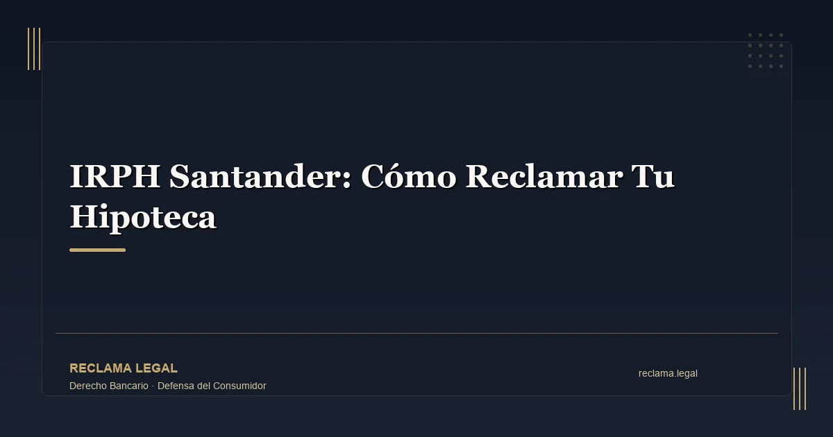 IRPH Santander: Cómo Reclamar Tu Hipoteca - Reclama Legal