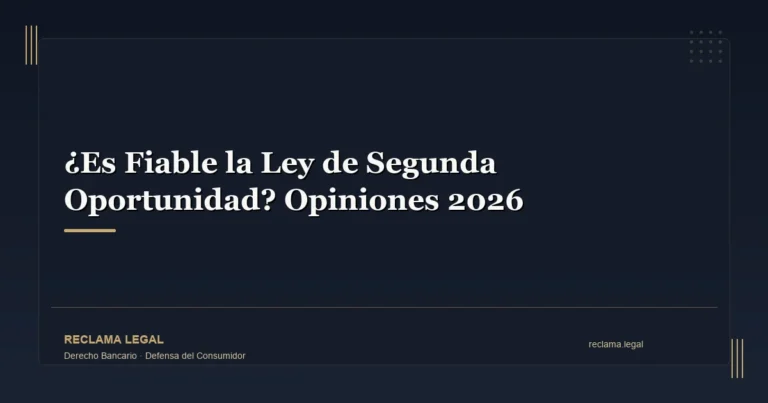 ¿Es Fiable la Ley de Segunda Oportunidad? Opiniones 2026 - Reclama Legal
