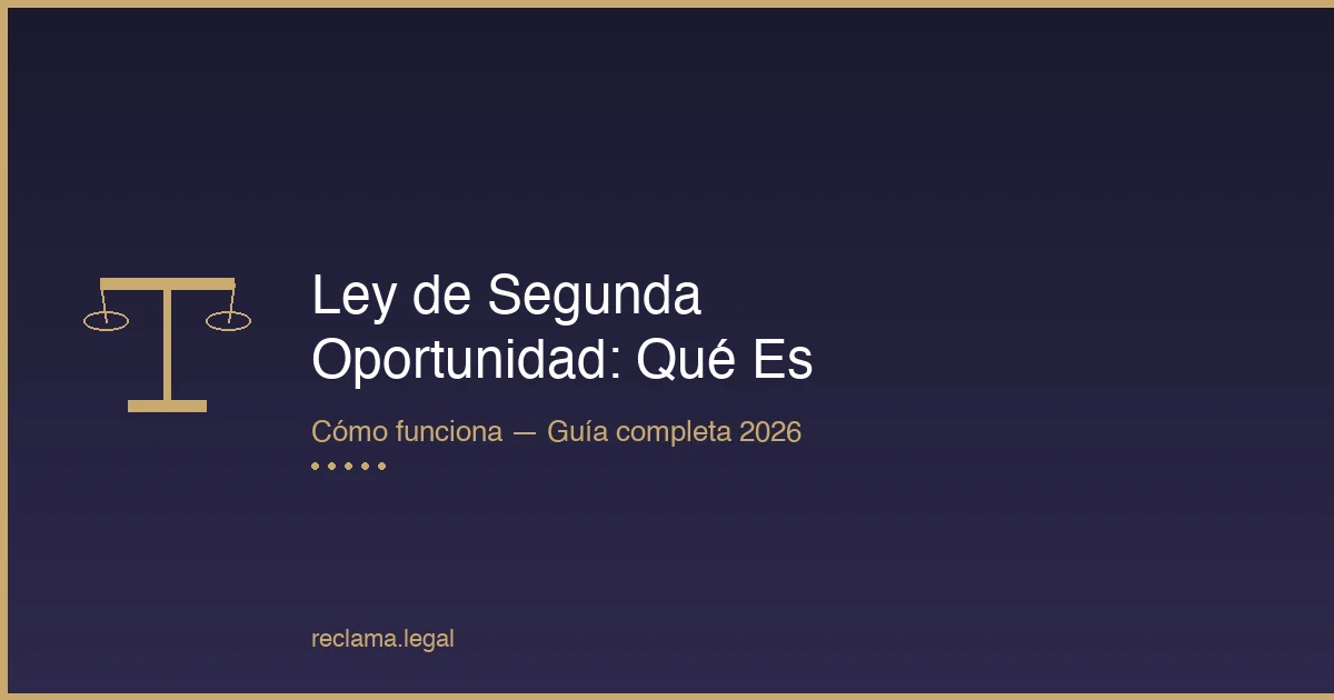 Ley de Segunda Oportunidad - Qué es y cómo funciona - Guía 2026 - Reclama Legal