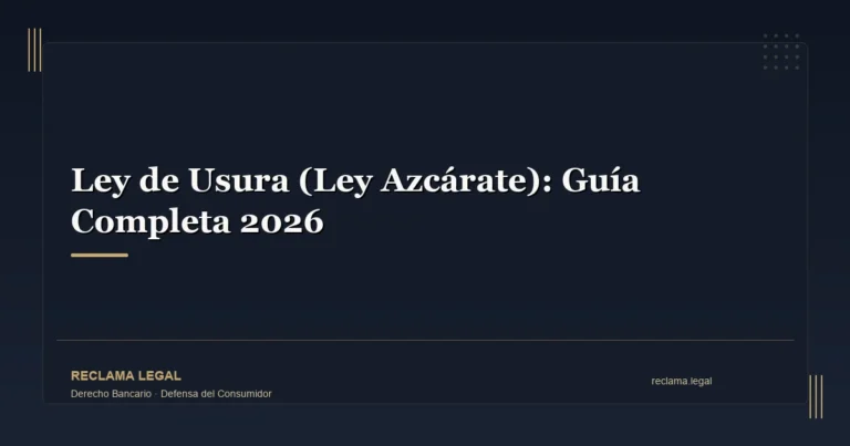 Ley de Usura (Ley Azcárate): Guía Completa 2026 - Reclama Legal