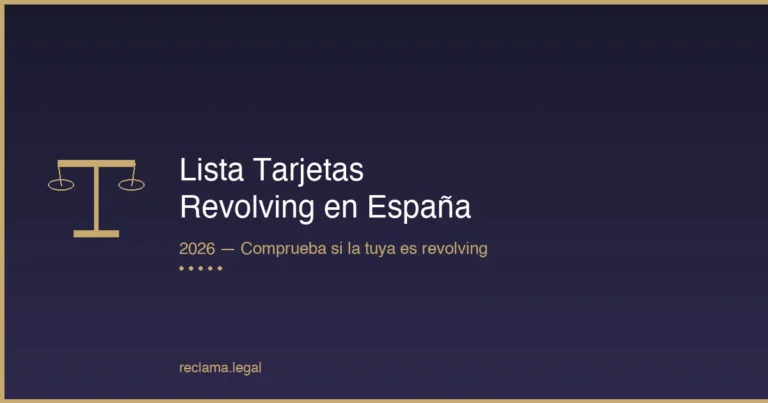 Lista completa de tarjetas revolving en España 2026 - Reclama Legal