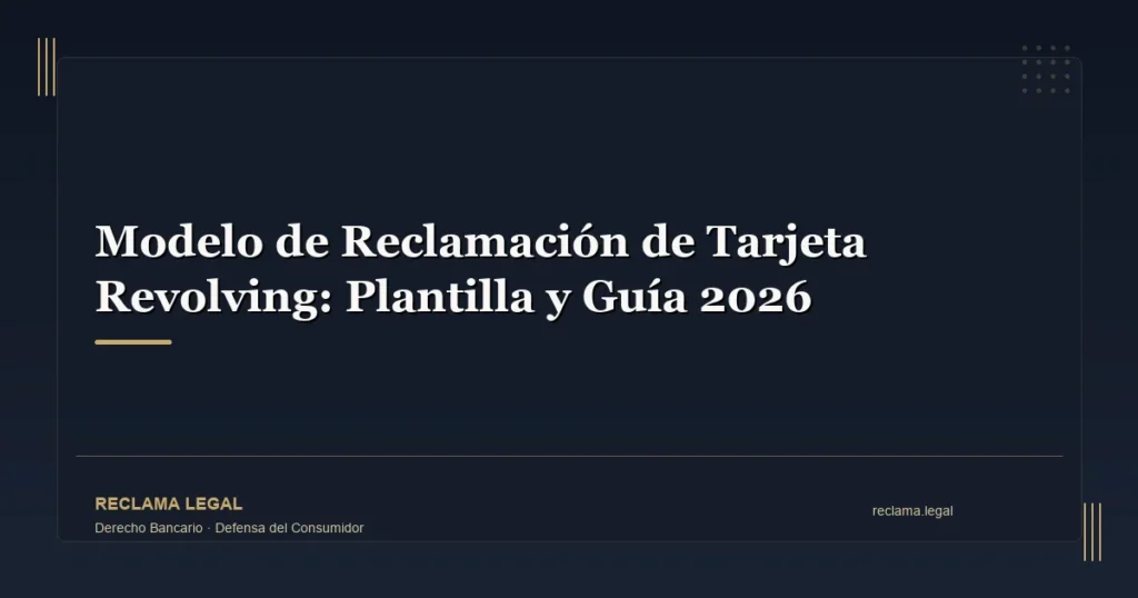 Modelo de Reclamación de Tarjeta Revolving: Plantilla y Guía 2026