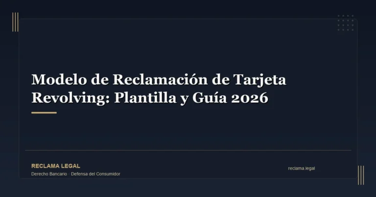 Modelo de Reclamación de Tarjeta Revolving: Plantilla y Guía 2026 - Reclama Legal