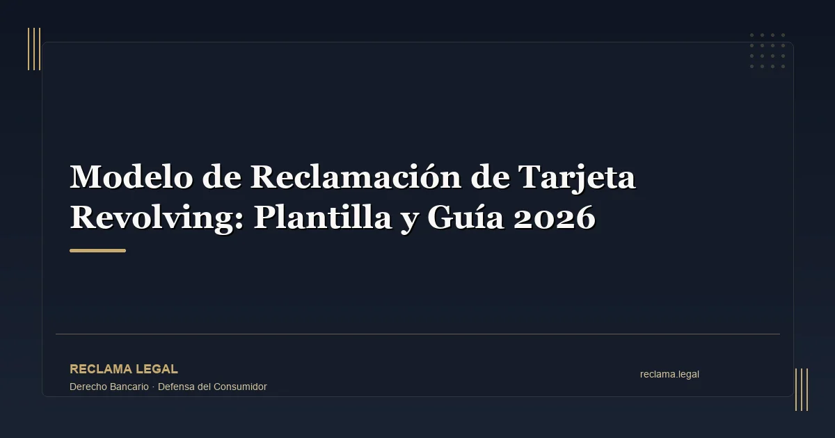 Modelo de Reclamación de Tarjeta Revolving: Plantilla y Guía 2026 - Reclama Legal