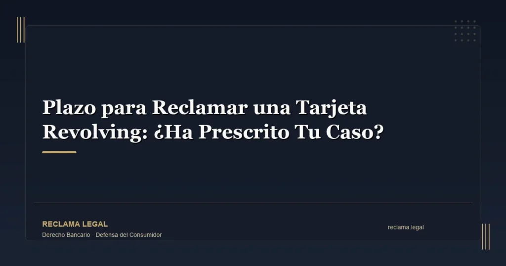 Plazo para Reclamar una Tarjeta Revolving: ¿Ha Prescrito Tu Caso?