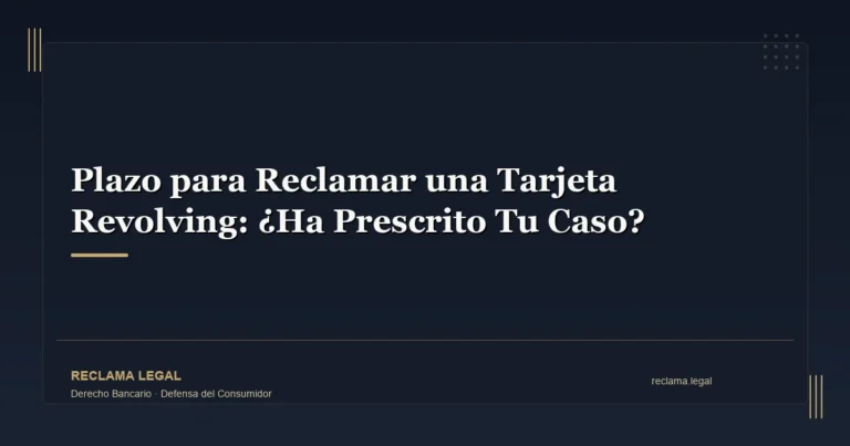Plazo para Reclamar una Tarjeta Revolving: ¿Ha Prescrito Tu Caso? - Reclama Legal