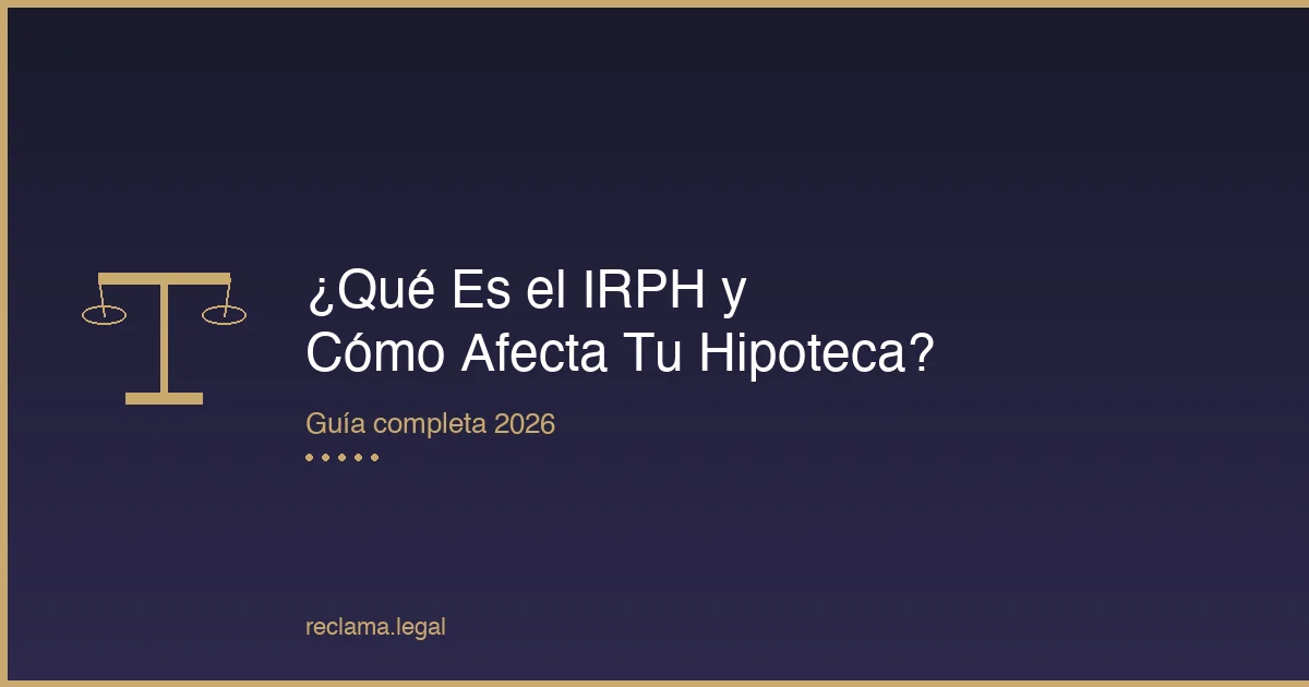 Qué es el IRPH en hipotecas - Guía completa 2026 - Reclama Legal