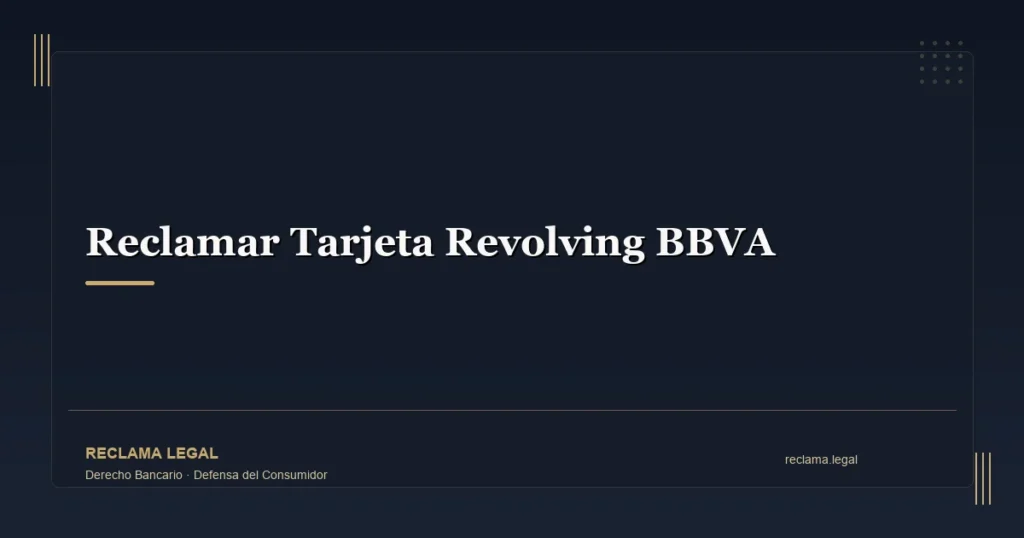 Reclamar Tarjeta Revolving BBVA: Guía Completa 2026