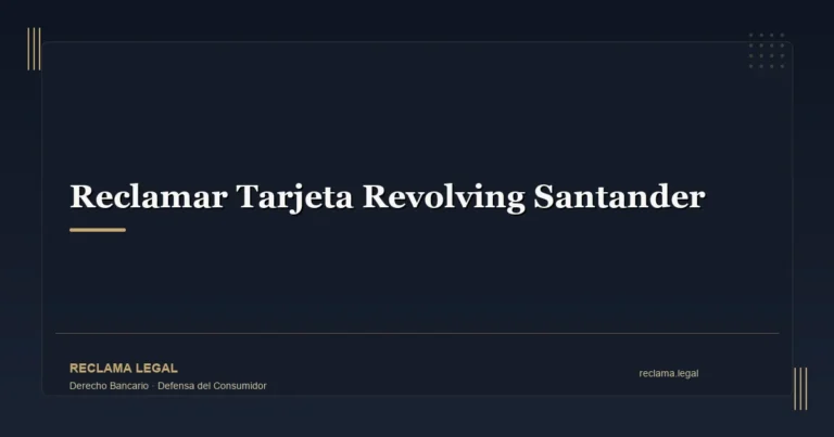 Reclamar Tarjeta Revolving Santander - Reclama Legal