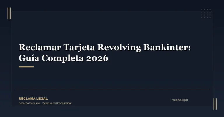 Reclamar Tarjeta Revolving Bankinter: Guía Completa 2026 - Reclama Legal