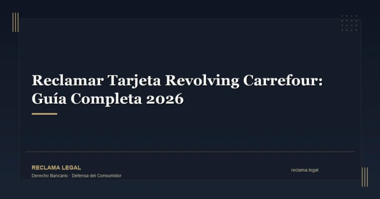 Reclamar Tarjeta Revolving Carrefour: Guía Completa 2026 - Reclama Legal