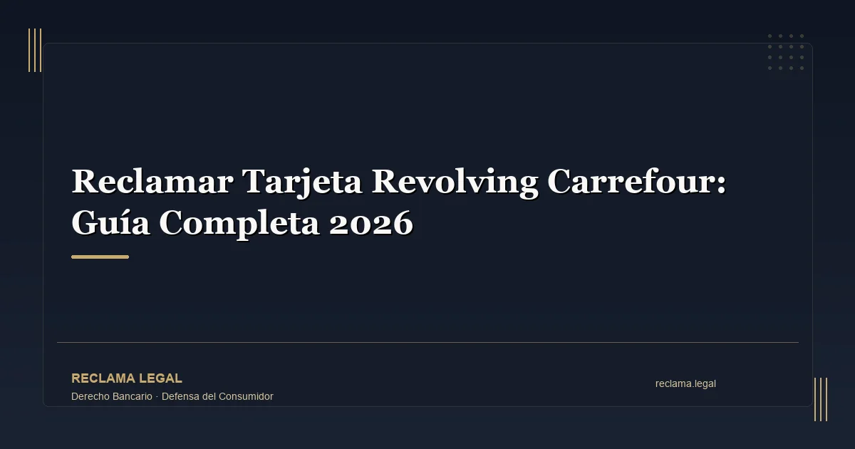 Reclamar Tarjeta Revolving Carrefour: Guía Completa 2026 - Reclama Legal