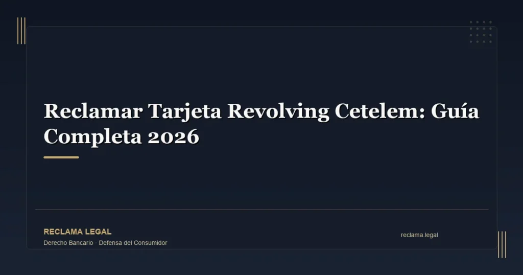 Reclamar Tarjeta Revolving Cetelem: Guía Completa 2026