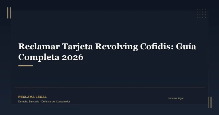Reclamar Tarjeta Revolving Cofidis: Guía Completa 2026 - Reclama Legal
