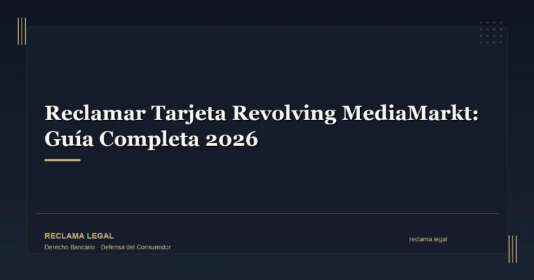 Reclamar Tarjeta Revolving MediaMarkt: Guía Completa 2026 - Reclama Legal