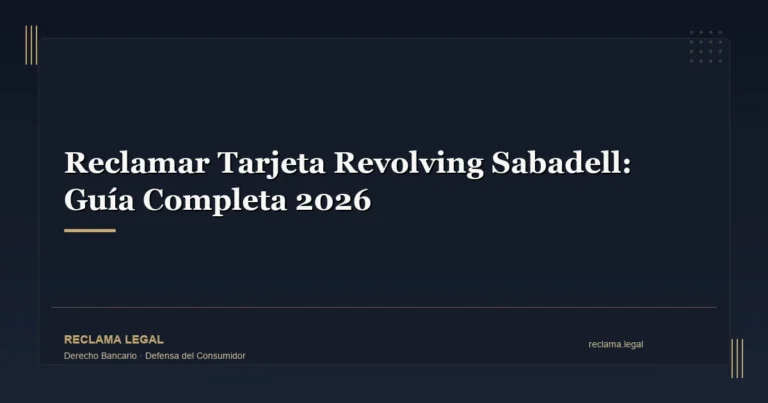 Reclamar Tarjeta Revolving Sabadell: Guía Completa 2026 - Reclama Legal